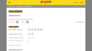 
                            4. EuroJackpot - aktuelle Lottozahlen - LOTTO Sachsen-Anhalt