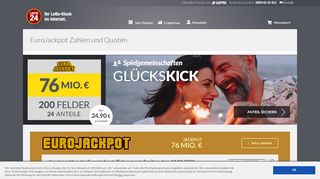 
                            2. EUROJACKPOT Zahlen: EuroJackpot Gewinnzahlen & Quoten - Lotto24