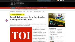 
                            5. EuroKids launches its online teacher training course in India - Times of ...
