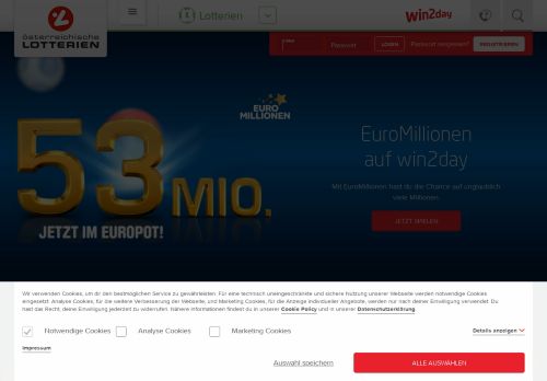 
                            3. EuroMillionen auf win2day - die Spieleseite der Österreichischen ...