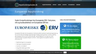 
                            2. Europæiske Rejseforsikring - Sammenlign priser på rejseforsikringer ...