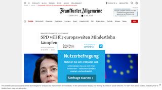 
                            12. Europawahl: SPD will für europaweiten Mindestlohn kämpfen - FAZ