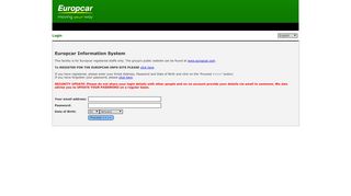 
                            7. Europcar Information Centre - Login