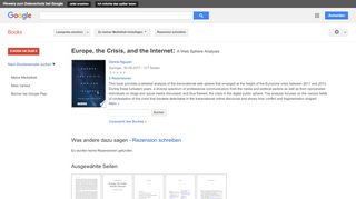 
                            10. Europe, the Crisis, and the Internet: A Web Sphere Analysis - Google Books-Ergebnisseite