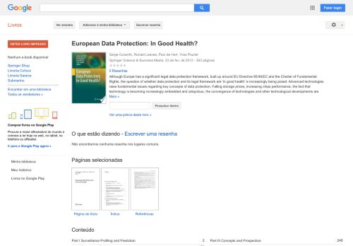 
                            11. European Data Protection: In Good Health? - Resultado da Pesquisa de livros Google