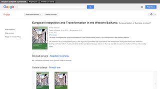 
                            9. European Integration and Transformation in the Western Balkans: ...