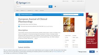 
                            10. European Journal of Clinical Pharmacology - Springer