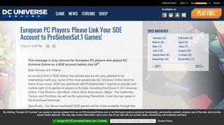 
                            9. European PC Players: Please Link Your SOE Account to ...