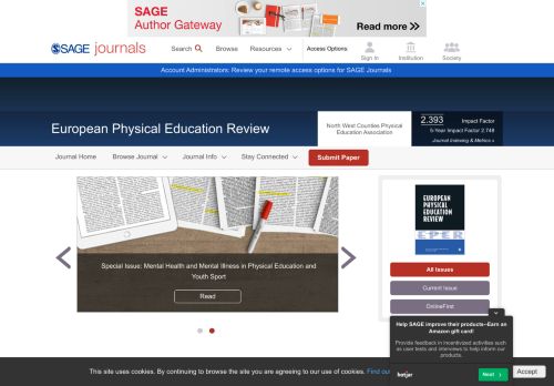 
                            9. European Physical Education Review: SAGE Journals
