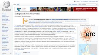 
                            12. European Research Council - Wikipedia