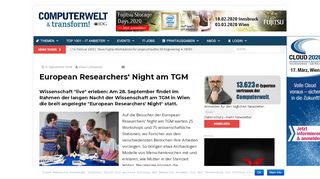 
                            12. European Researchers' Night am TGM | - Computerwelt