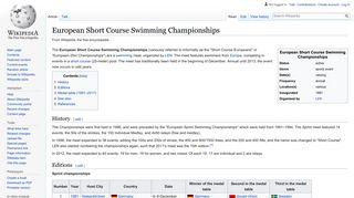 
                            10. European Short Course Swimming Championships - Wikipedia