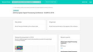 
                            10. European Signal Processing Conference | EUSIPCO 2018