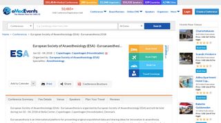 
                            2. European Society of Anaesthesiology (ESA) - Euroanaesthesia, Bella ...