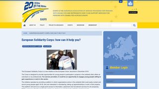 
                            5. European Solidarity Corps: how can it help you? | EASPD