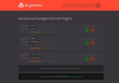 
                            10. europe.samsungportal.com passwords - BugMeNot