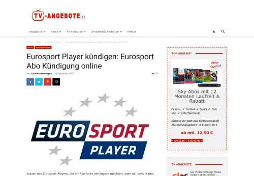 
                            6. Eurosport Player kündigen: Eurosport Abo ... - tv-angebote.de