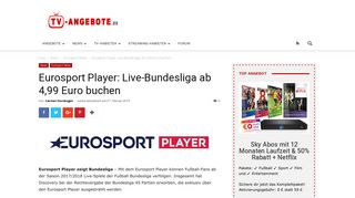 
                            7. Eurosport Player: Live-Bundesliga ab 4,99 Euro buchen