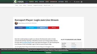 
                            13. Eurosport Player: Login zum Live-Stream – GIGA