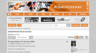 
                            13. Eurosportplayer für fast die Hälfte - racing4fun.de