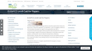 
                            8. EUSIPCO 2018 Call for Papers | IEEE Signal Processing Society