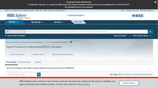 
                            12. EUSIPCO - IEEE Xplore - Conference Table of Contents