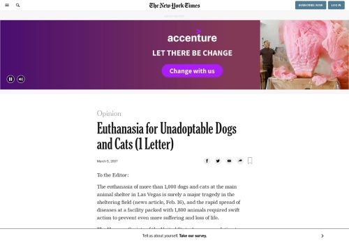 
                            3. Euthanasia for Unadoptable Dogs and Cats (1 Letter) - The New York ...