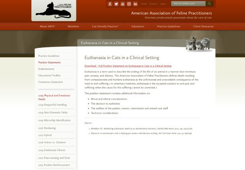 
                            10. Euthanasia in Cats in a Clinical Setting | American Association of ...