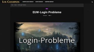 
                            8. EUW-Login Probleme | LoL Champion