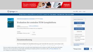 
                            4. Evaluation der zentralen TUM-Lernplattform | SpringerLink