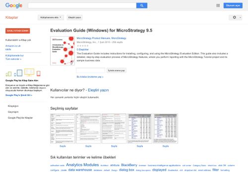 
                            10. Evaluation Guide (Windows) for MicroStrategy 9.5 - Google Kitaplar Sonucu