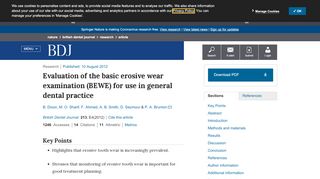 
                            12. Evaluation of the basic erosive wear examination (BEWE) for use in ...