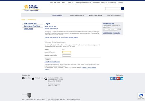 
                            1. Évangéline-Central Credit Union - Online Banking