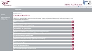 
                            7. eVB Web-Portal: Datenschutz