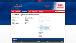 
                            6. Event #24 - OlyBet Poker Series Special - Tournaments