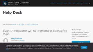 
                            10. Event Aggregator will not remember Eventbrite login | The Events ...
