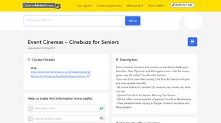 
                            8. Event Cinemas – Cinebuzz for Seniors - Community Directory Detail