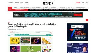 
                            10. Event marketing platform Explara acquires ticketing portal IndianStage ...