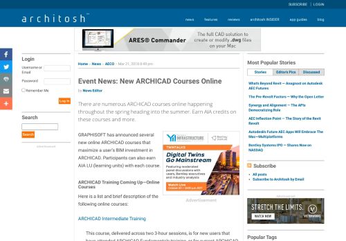 
                            13. Event News: New ARCHICAD Courses Online | Architosh