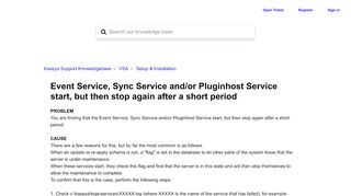 
                            12. Event Service, Sync Service and/or Pluginhost Service start, but then ...