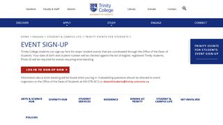 
                            13. Event Sign-Up - Trinity College