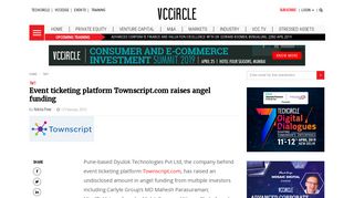 
                            6. Event ticketing platform Townscript.com raises angel funding | VCCircle