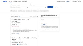 
                            4. Event Usher Ticket Taker Jobs, Employment | Indeed.com