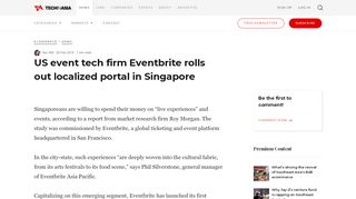 
                            5. Eventbrite launches localized platform in Singapore - Tech in Asia