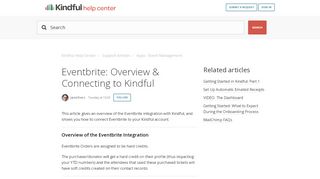 
                            13. Eventbrite: Overview & Connecting to Kindful – Kindful Help Center