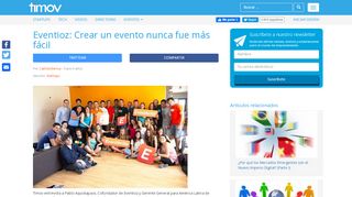 
                            7. Eventioz: Crear un evento nunca fue más fácil | Timov - Startups en ...