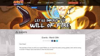 
                            3. Events - March 30th - Naruto Online - Oasis Games