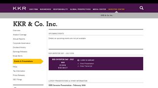 
                            8. Events & Presentations | KKR & Co. Inc.