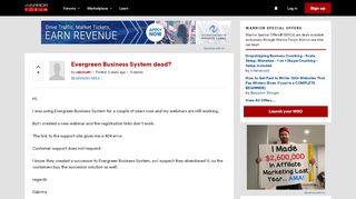 
                            4. Evergreen Business System dead? | Warrior Forum - The #1 Digital ...