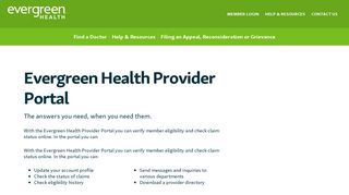 
                            1. Evergreen Health Provider Portal - Evergreen Health